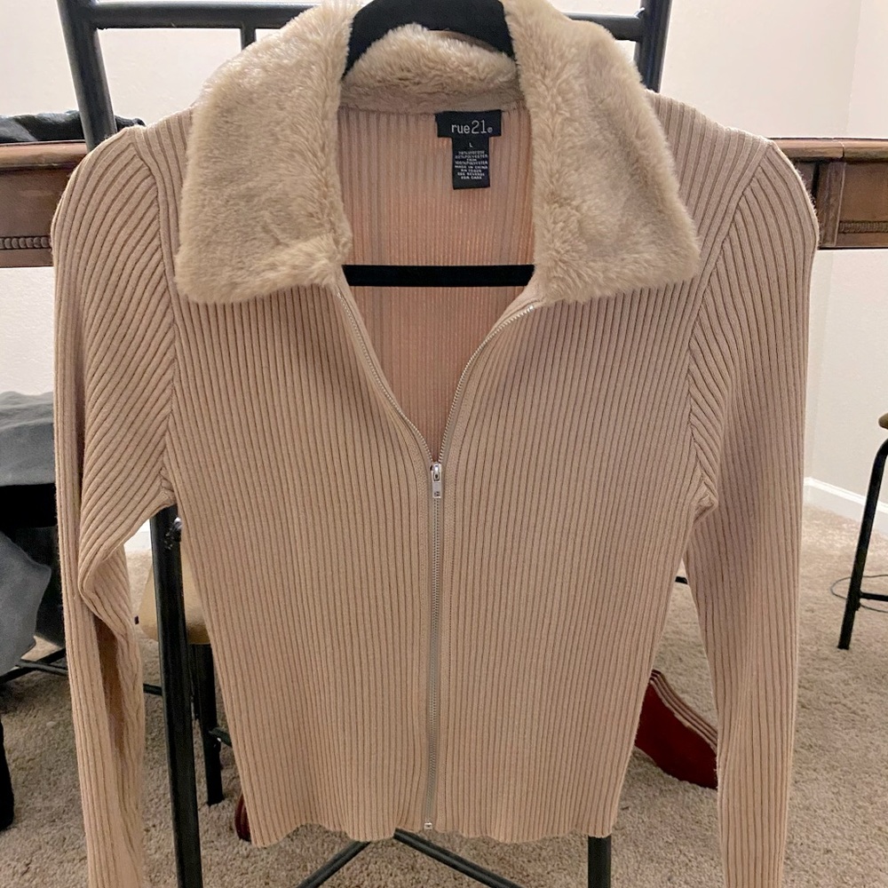 Rue21 tan cardigan top. Size Large but runs small. Never worn